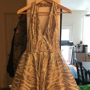 NWT Bebe sequin beads mini dress